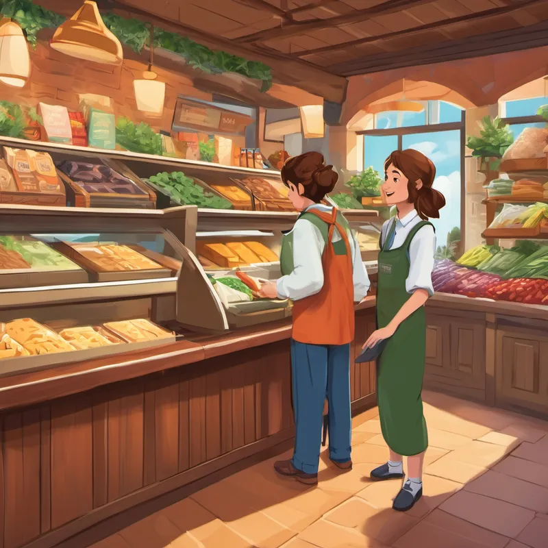 One sunny day, a new colleague named Juniper joined the store as a cashier. Juniper was still learning the ropes and, filled with nervous energy, accidentally charged a customer extra money for their burrito. The customer was not pleased, and tension filled the air. Buttrest, being the observant and quick-thinking girl that she was, realized what Juniper had done. Without hesitation, she rushed over to the cashier and whispered, "I think you made a mistake, Juniper. That customer shouldn't be charged extra!"