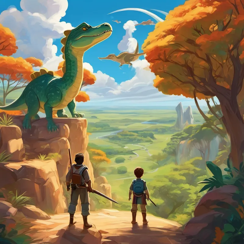 Era uma vez, em um reino mágico nas nuvens, viviam os dragões e os dinossauros. Eles eram primos distantes, mas isso não os impedia de serem grandes amigos. Juntos, eles exploravam o reino, descobrindo novos tesouros e aventuras a cada dia. No palácio do reino, vivia a princesa Amidala, uma garotinha valente e gentil. Ela adorava passar o tempo com seus amigos dragões e dinossauros, compartilhando histórias e brincando pelos campos cheios de arco-íris.