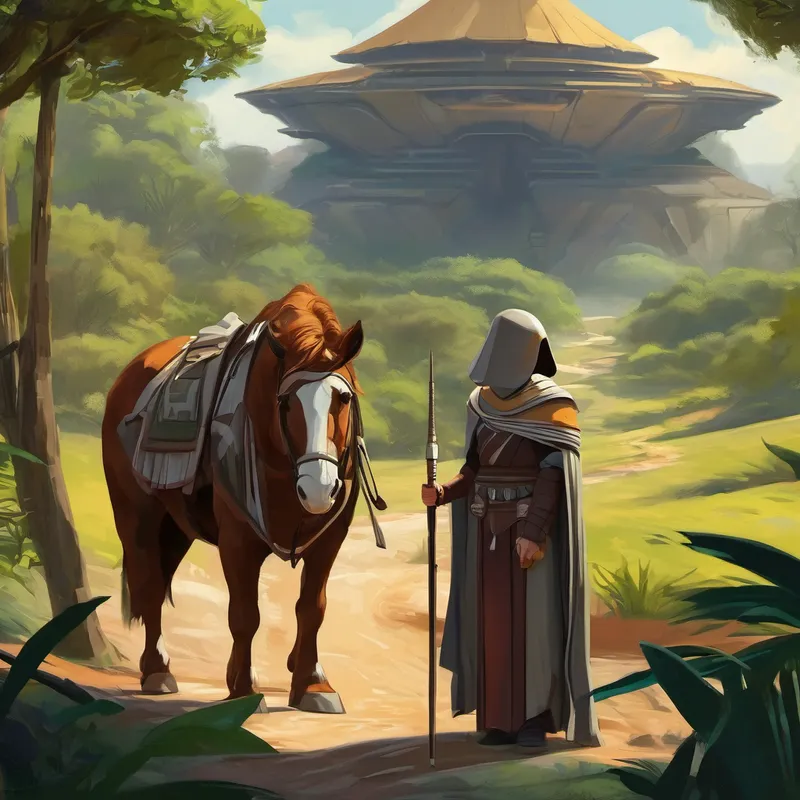 Um belo dia, enquanto os amigos estavam reunidos, um cavaleiro Jedi apareceu no reino. Ele estava à procura de seu irmão desaparecido e buscava por pistas que o levassem até ele. O cavaleiro era corajoso e habilidoso, e todos ficaram impressionados com suas habilidades. A princesa Amidala, com seu jeito doce, ofereceu ajuda ao cavaleiro Jedi em sua busca. Juntos, eles exploraram cada canto do reino, procurando por pistas sobre o paradeiro do irmão do cavaleiro. Durante suas aventuras, eles enfrentaram desafios emocionantes, como atravessar pontes mágicas e escapar de armadilhas astutas.