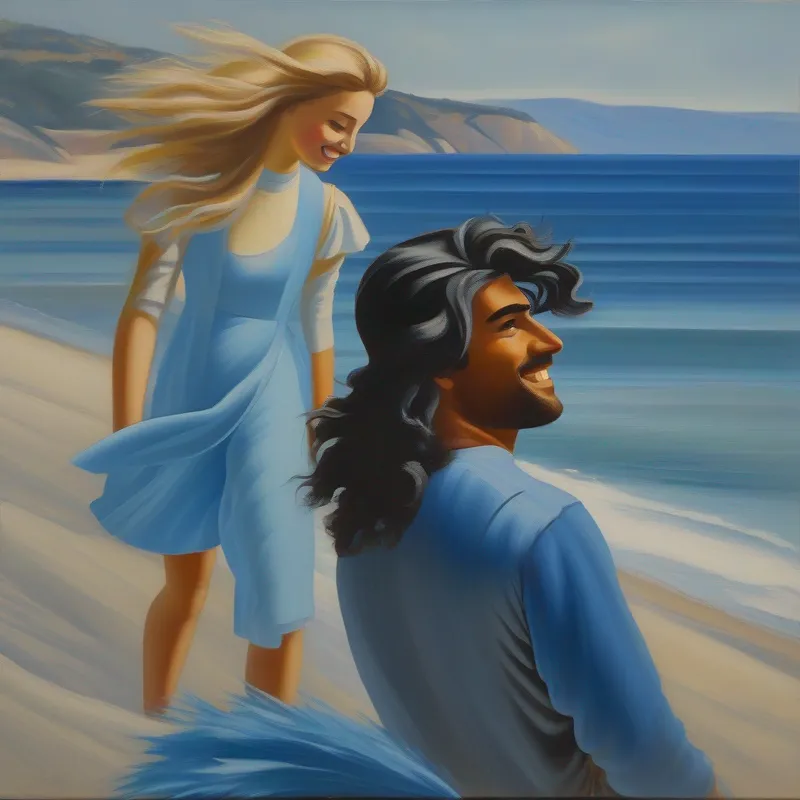 Ragazzo con capelli castani e una maglietta blu e la Donna con capelli grigi e un sorriso caloroso costruiscono castelli sulla spiaggia