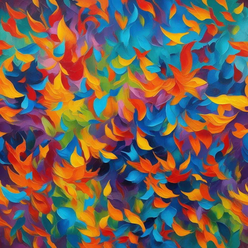 Vibrant colors, rebellious energy, now transformed and responsible reflecting on his transformation, bright colors symbolizing growth and maturity