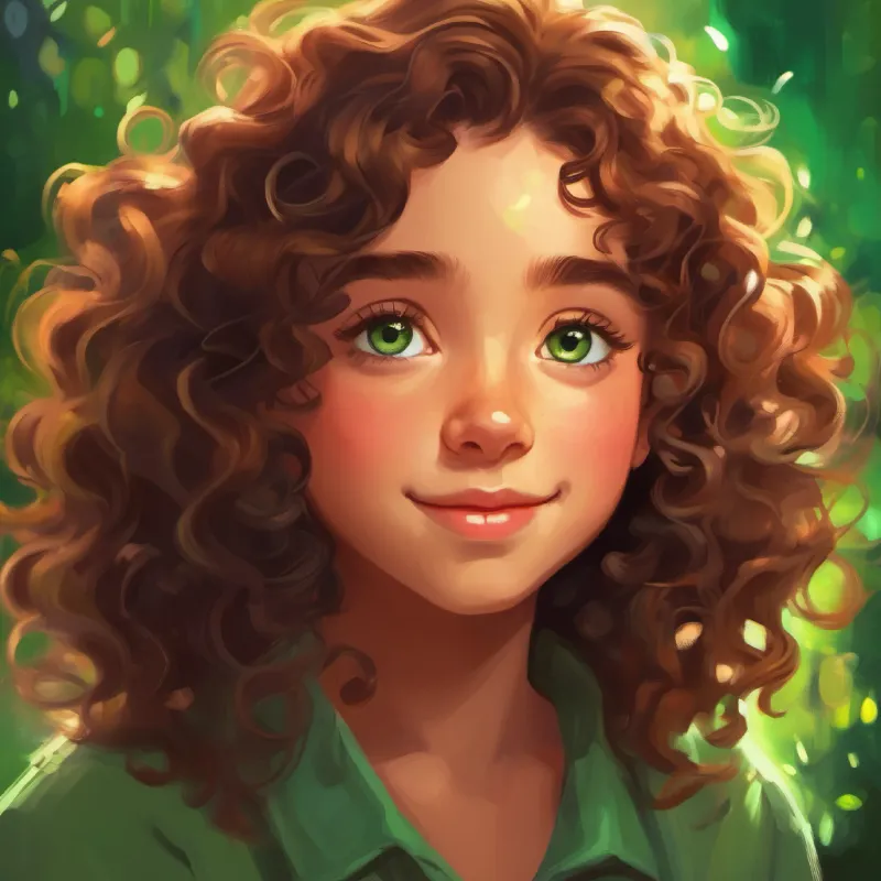 Young hopeful, curly hair, bright green eyes, full of dreams faces the audience on her debut, with her family's support.