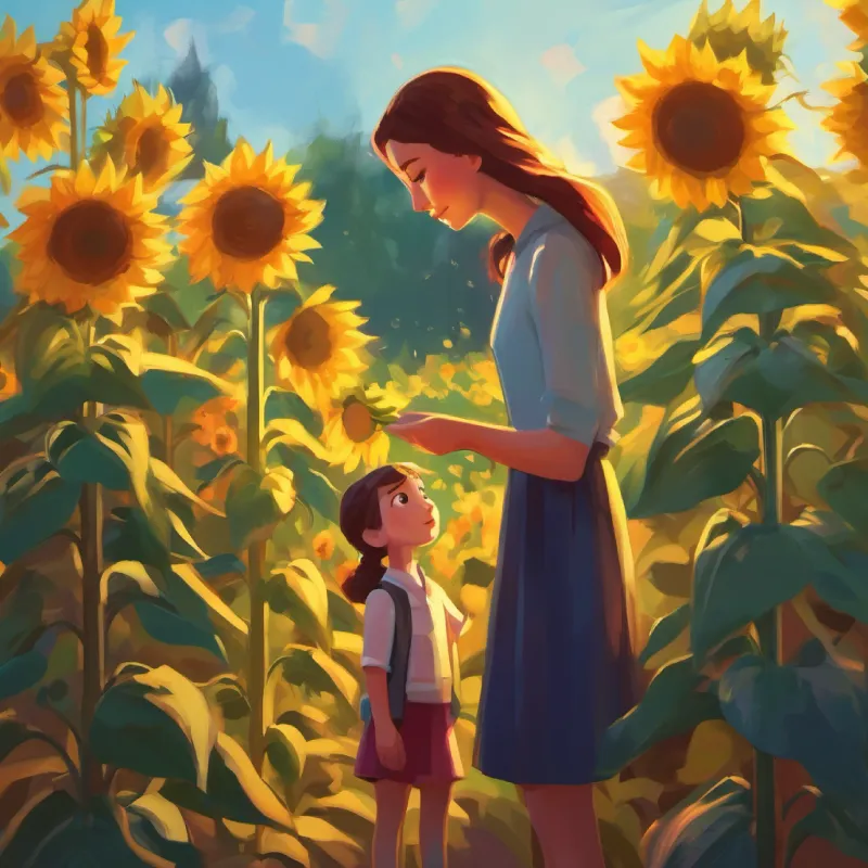 Good friend to Anna, shorter than her, kind and creative helper observes Slender woman, loves sunflowers, tall like them, brave in tiny world shrinking, revealing the extent of the problem.