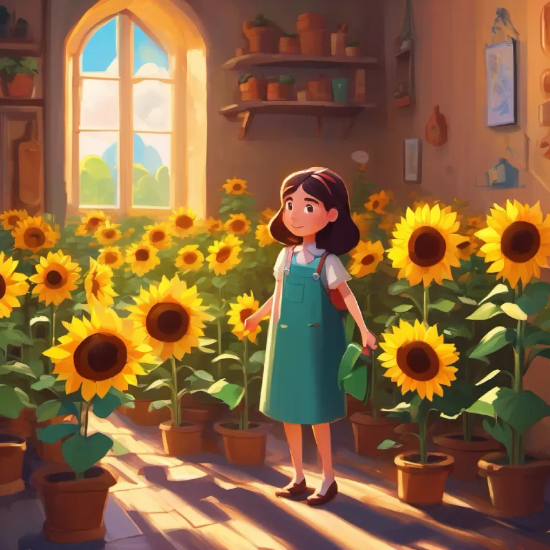 Good friend to Anna, shorter than her, kind and creative helper helps Slender woman, loves sunflowers, tall like them, brave in tiny world by creating a small world for her.
