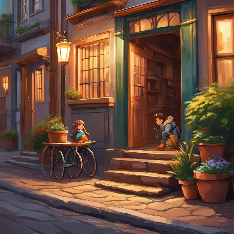 And from that day forward, Ece and Dimitris became inseparable. They wandered through the narrow streets, sniffing at every corner and searching for abandoned places where they could make themselves comfortable. Ece led the way with her fearless spirit, while Dimitris followed closely behind, gaining confidence with every step. Their determination paid off when they discovered a cozy old shoe store with an open back door. Oh, the excitement they felt! It was the perfect spot to find warmth and comfort. They made a cozy nest out of old shoe boxes and felt proud of their new home.