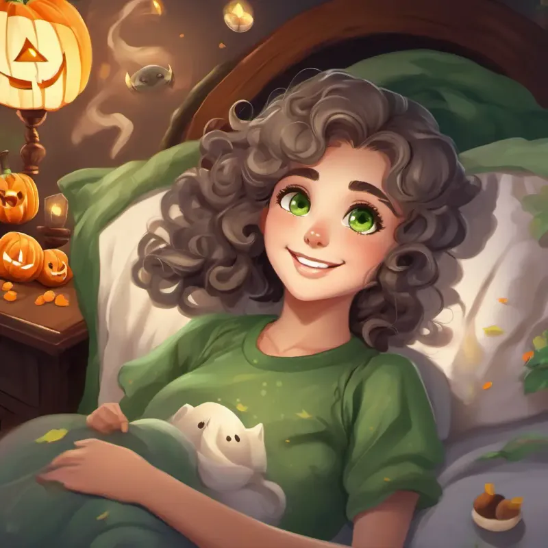 Curly brown hair, shining green eyes, and a big smile tossing and turning in bed, and Gray hair, twinkling brown eyes, and a kind face asking her to be calm.