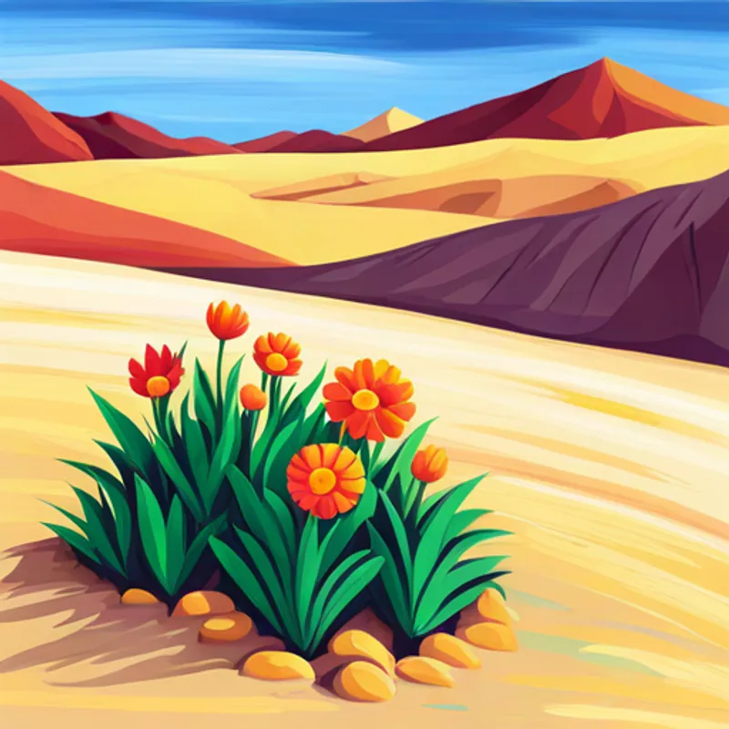 Colorful flower in the desert