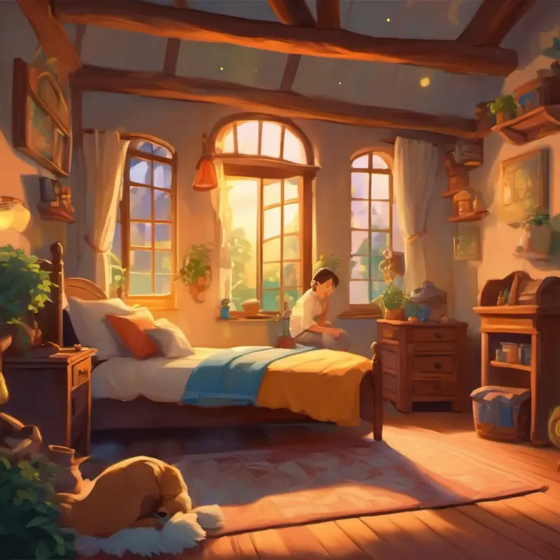 Bedtime, dreaming of the adventure, contented smiles