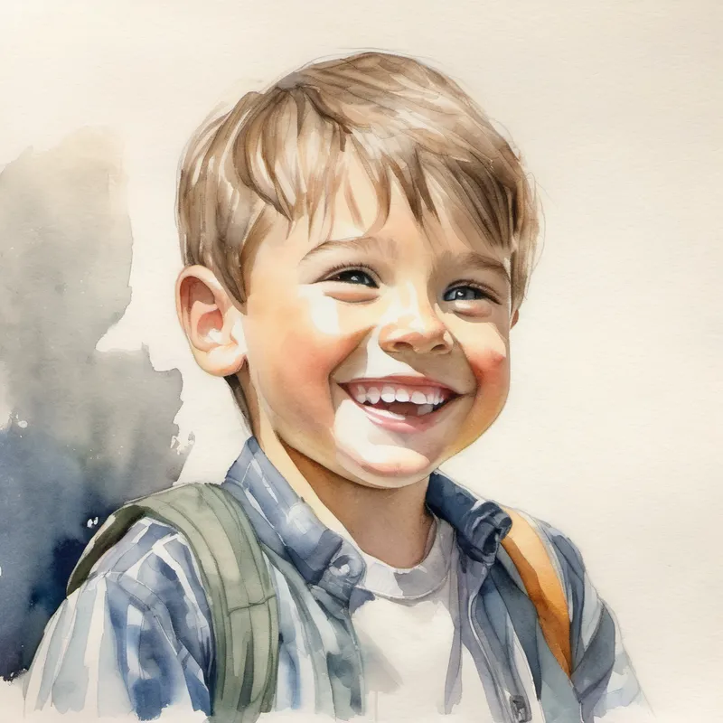 Little brother smiling and feeling confident in himself