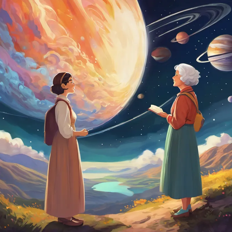 "Ah, my dear," Grandma Ada replied, "they discovered breathtaking planets, where cities reached the clouds, and creatures with extraordinary powers lived. They formed friendships with beings of all shapes and sizes, learning from each other's cultures and knowledge." "But Grandma Ada," Lily pondered, "what valuable lessons did these interstellar journeys teach them?"