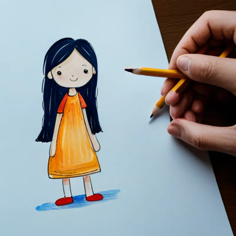 Brave girl with long black hair and curious eyes. and her father smiling and holding hands