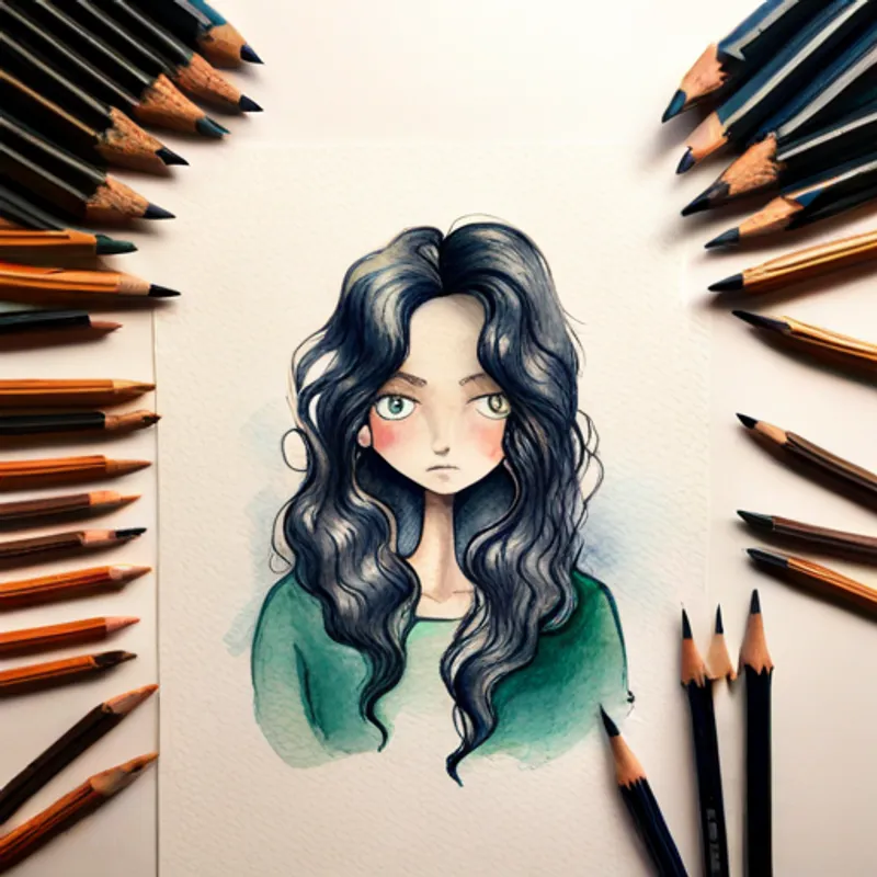 Brave girl with long black hair and curious eyes.'s face showing realization of the monster's weakness