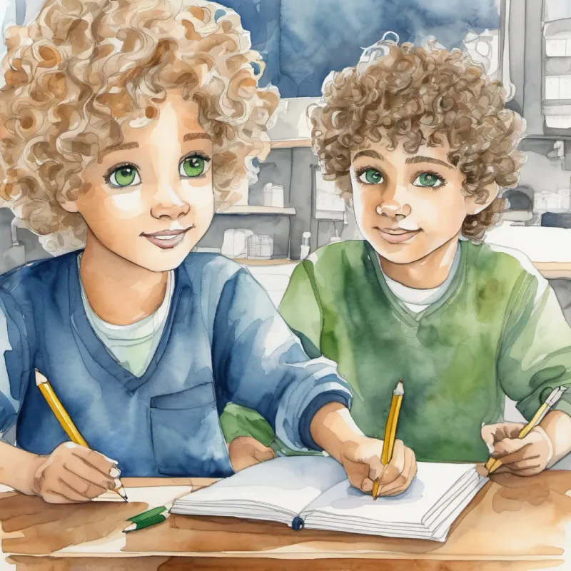 Enthusiastic student with curly brown hair and green eyes and Keen learner with short blond hair and brown eyes's story spreads, and Seasoned surgeon with gray hair and piercing blue eyes acknowledges their creativity.