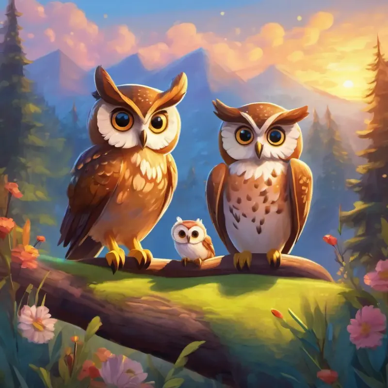 Owl celebrates the achievement with his friend.