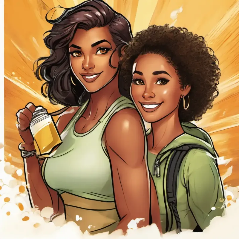 Ariya is adventurous and determined, with shimmering brown eyes and warm olive skin and Janel is loyal and spirited, with lively hazel eyes and sun-kissed honey skin walk out of the gym, their faces flushed with exertion but their eyes shining with determination. They exchange proud smiles, knowing that they've taken a step towards being the strong and supportive friends they strive to be.