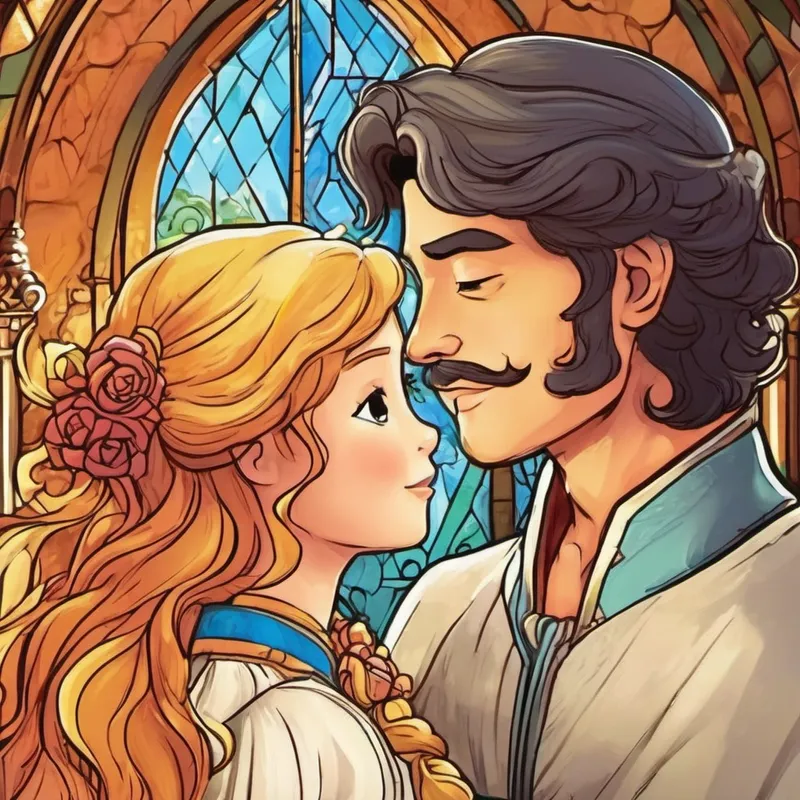 La princesa, ahora hermosa otra vez, abraza al príncipe y le agradece por su valentía y amor. El príncipe sonríe y le dice que nunca dejará que ninguna maldición separe su amor. Juntos, caminan hacia el pueblo y su belleza ilumina el palacio y la vida de todos los habitantes. Y así, vivieron felices para siempre.