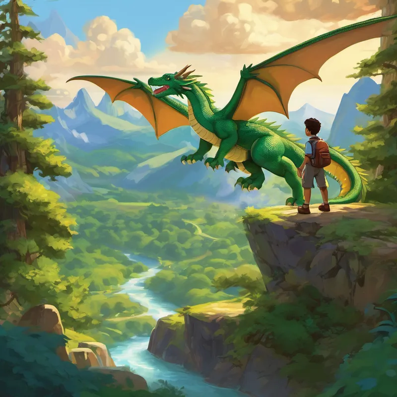 Drake was overjoyed to have found friends who accepted him for who he truly was, beyond his dragon appearance. He would spend his days playing games, teaching them how to fly (on their imaginary dragon wings, of course!), and even visiting stunning places hidden deep in the forests and soaring mountains. Word of the friendly dragon spread throughout the land, and soon people from all over came to see Drake's magnificent, majestic presence. They realized that dragons could be gentle and caring too. The villagers threw a big celebration to honor their new friend, and it was full of music, laughter, and love.