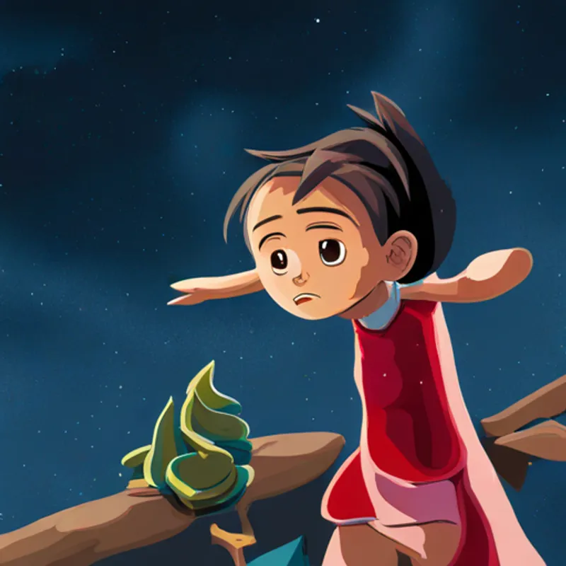 Criatura escuchando con atención a las estrellas