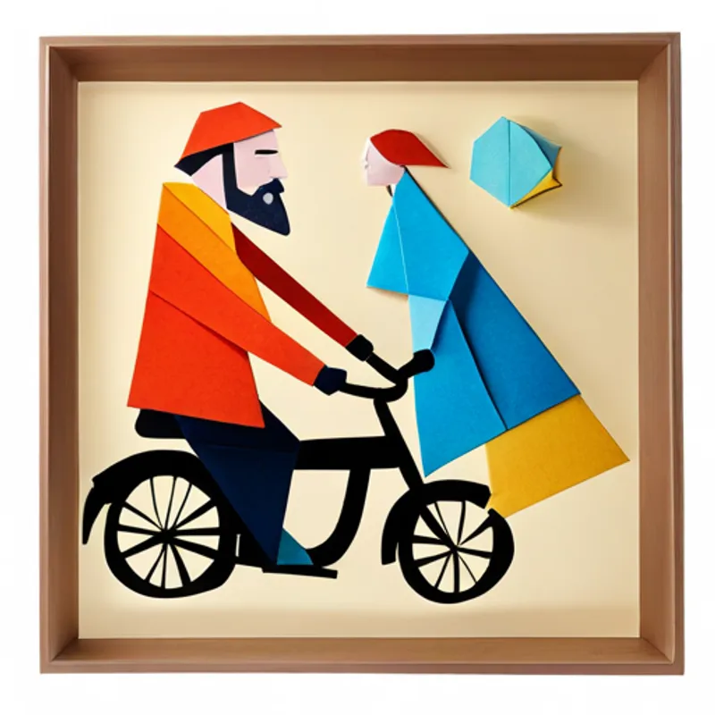 Sarah and her dad riding bikes on a sunny day