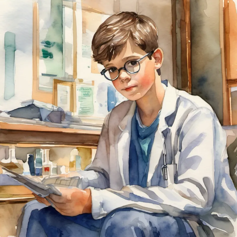 Flash-forward to A young, curious boy with brown eyes and short hair's future as a medical student, reflecting on his past.