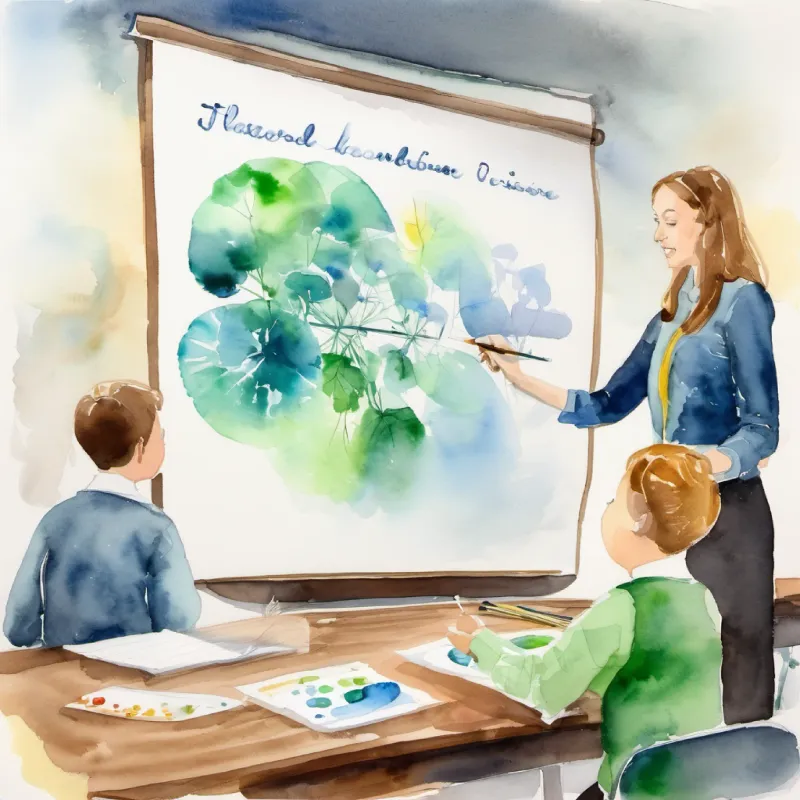 The teacher explains the role of carbon dioxide.