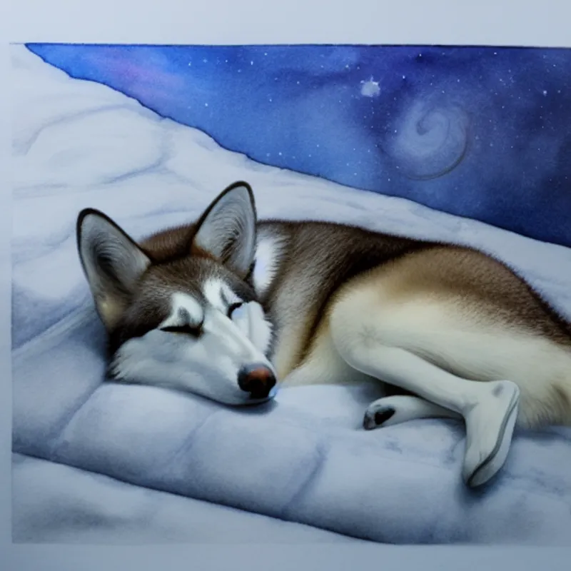 Artemis sleeping with dreams of more adventures.