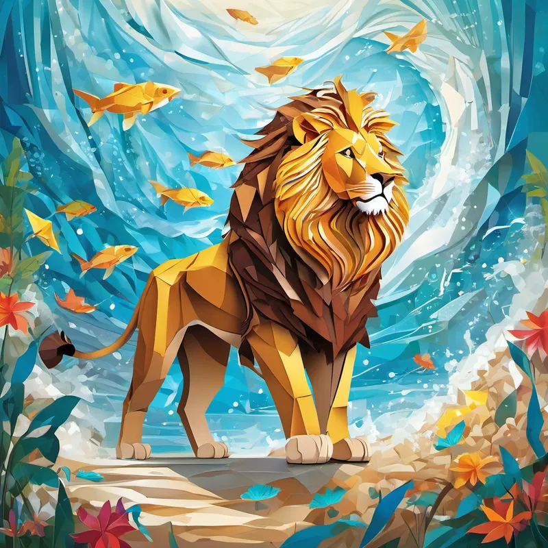 Curiosity piqued, he couldn't resist giving it a try. Leo peered into the crystal-clear water and whispered, "I wish I could understand multiplication effortlessly and become a math champion." Suddenly, a shimmering wave engulfed him, and when it dissipated, Leo found himself transformed into a mighty lion warrior. He was no longer little Leo; he was now Leo the Lionheart, ready to face any challenge that came his way. Just as Leo was trying to grasp his newfound abilities, a brave little girl named Mia skipped into the Savannah. Mia was known for her honesty and was always ready to help her friends. When Leo saw her, he realized she could be his partner in this adventure. He approached Mia, introduced himself, and explained his extraordinary transformation.