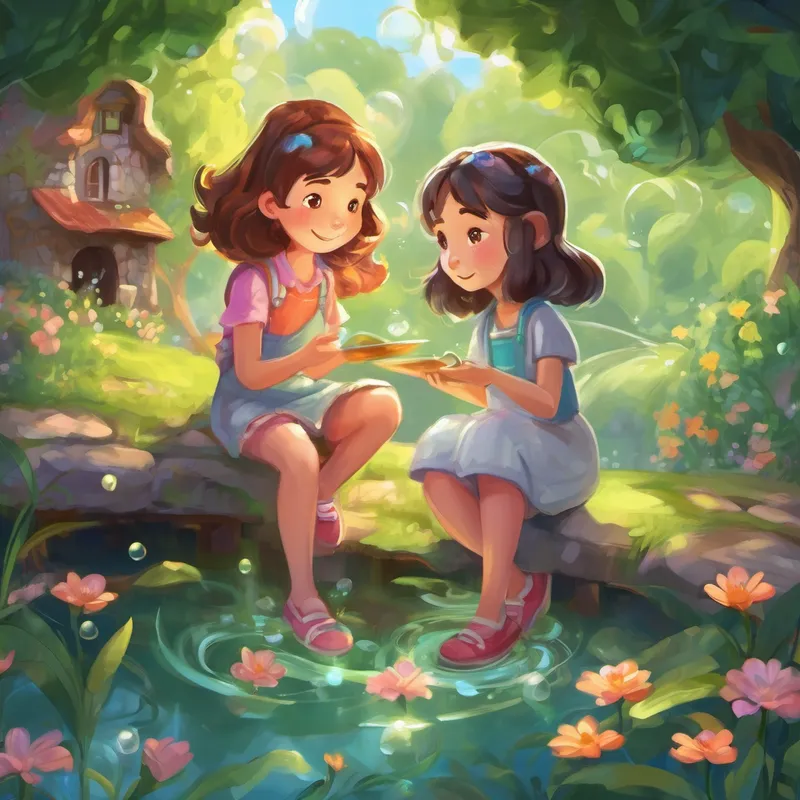 Not one to give up easily, Lily knew she needed help. She decided to share her bubble-filled dream with her friends in the village. Lily's friends, being kind and supportive, agreed to lend a hand. Together, they brainstormed ideas and put their heads together to find a solution. One friend suggested adding a touch of magic to the slime, while another proposed using a special tool to create the perfect bubble shape. Lily's friends believed in her and wanted to see her succeed, just as much as she did.