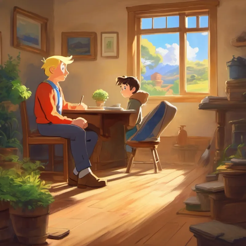 Donald's daily training with his friend Pete observing.