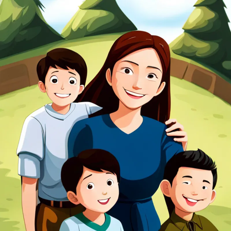 Fay surrounded by her family with big smiles