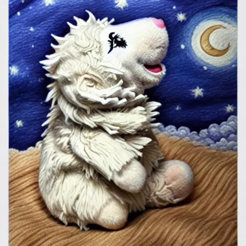 Lamby sees a scary dragon in the sky, red and smoking.