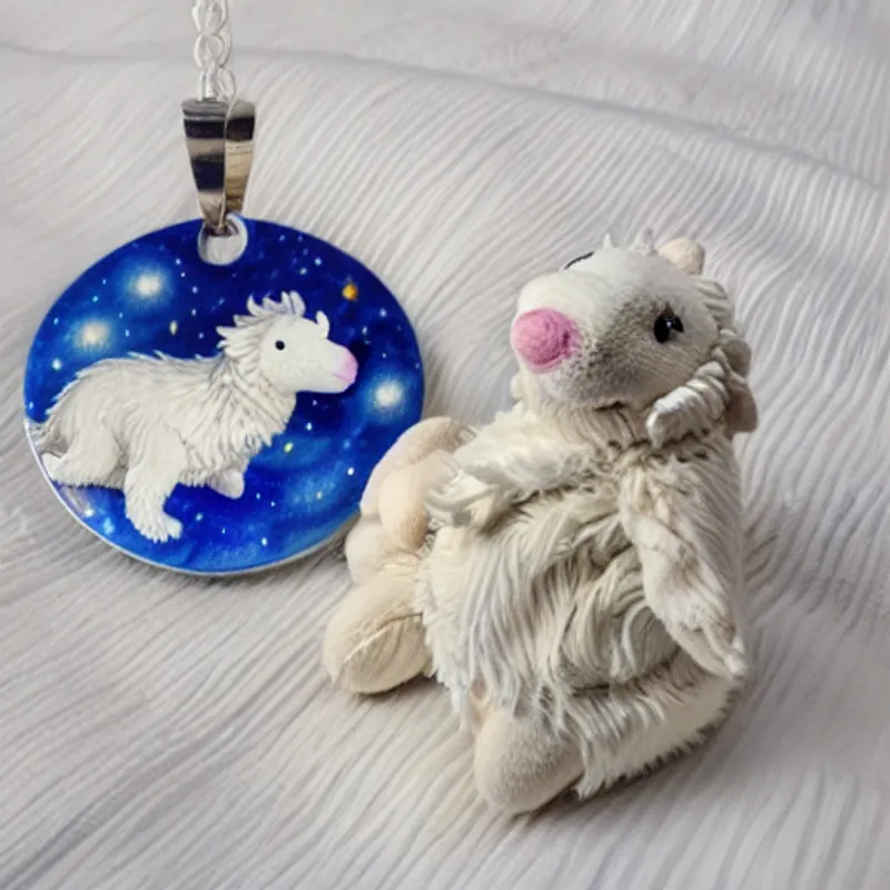 Lamby takes off the magic pendant and the dragon shrinks.