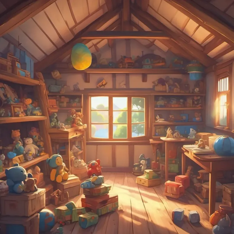 An attic filled with old toys, dust-covered boxes, and the wind rustling through an open window.