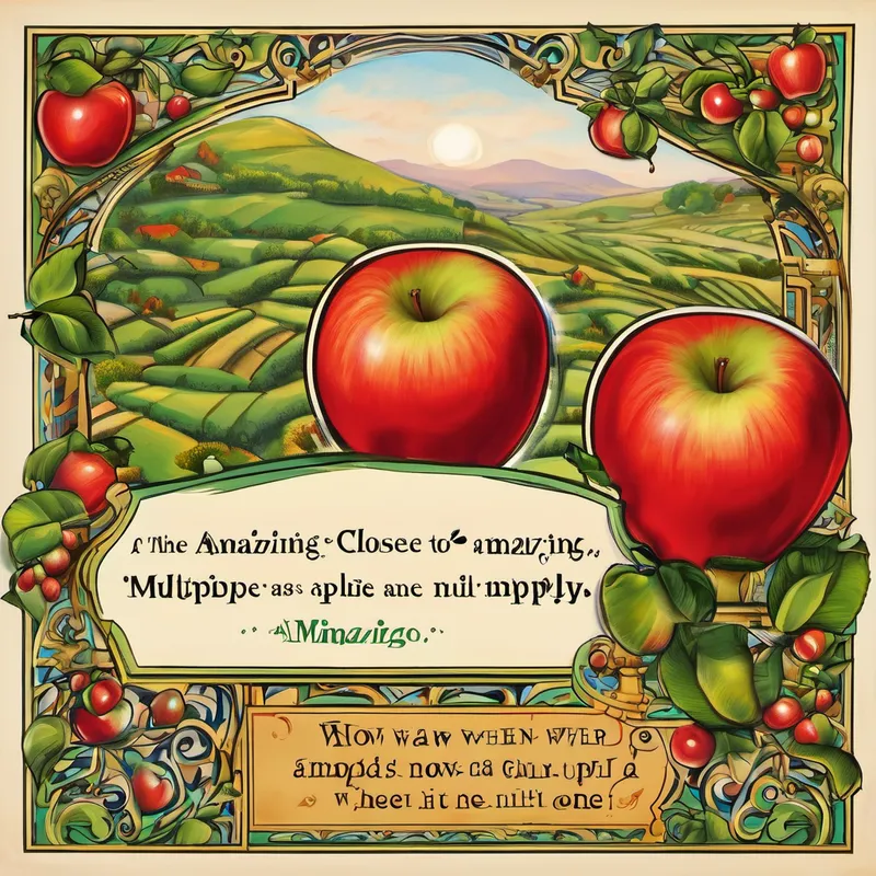 Amazing closed its eyes and wished for the apples to multiply. To Amazing's surprise, when it opened its eyes, there were now 4 apples! 'Wow!' exclaimed Amazing. It was amazed at how the apples had multiplied.