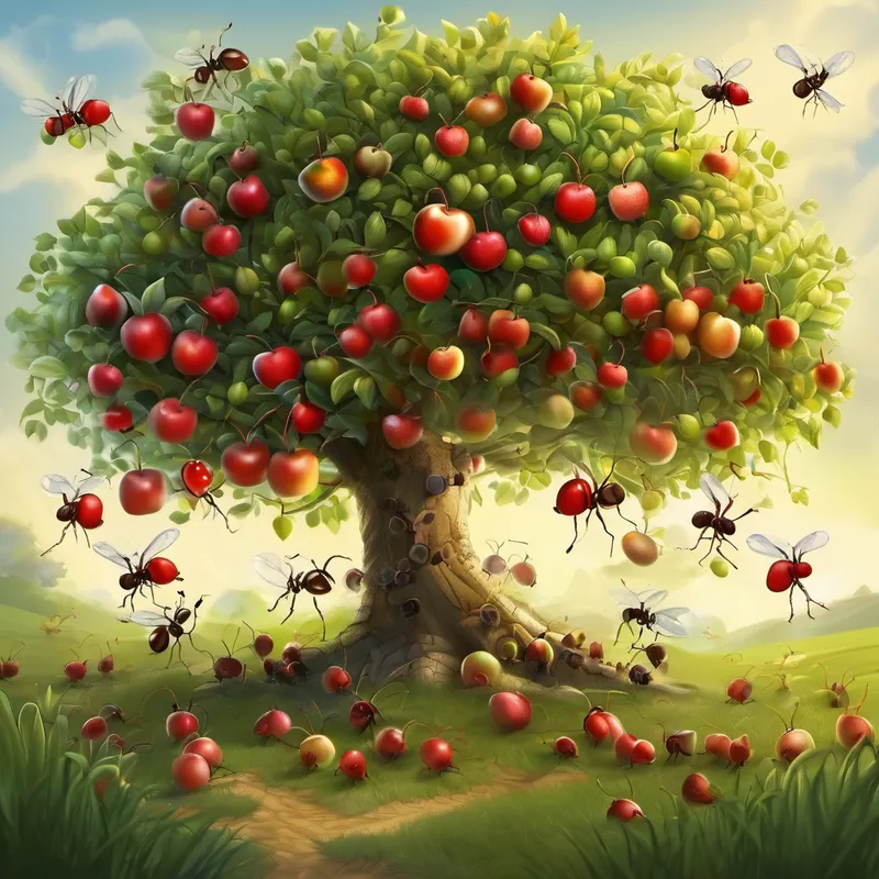 Amazed by the power of multiplication, Amazing wanted to share its discovery with the other ants in the garden. So, Amazing gathered all the ants and showed them the magical apple tree. The ants were amazed too and started experimenting with multiplication themselves.