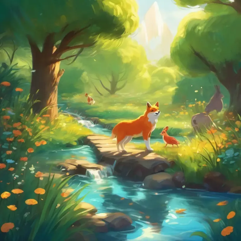 Water trickles in the new path, animals are happy.