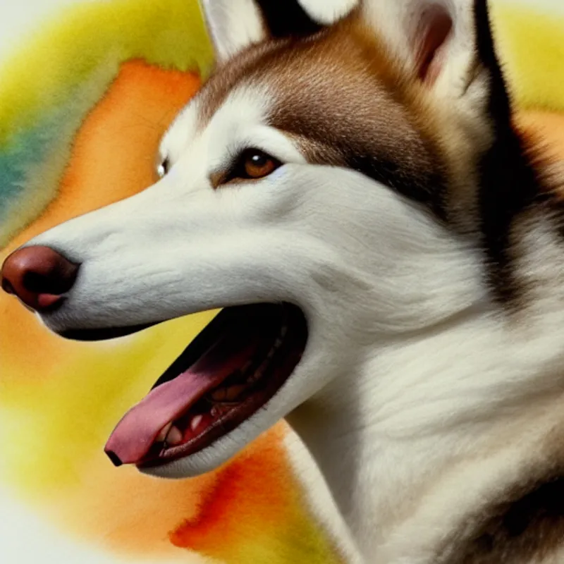 Artemis running through a colorful forest with a big smile