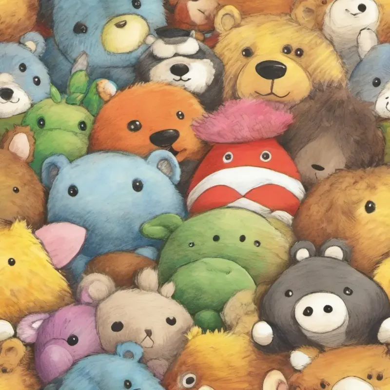 Backstory of the stuffed animals, previously loved but lost.