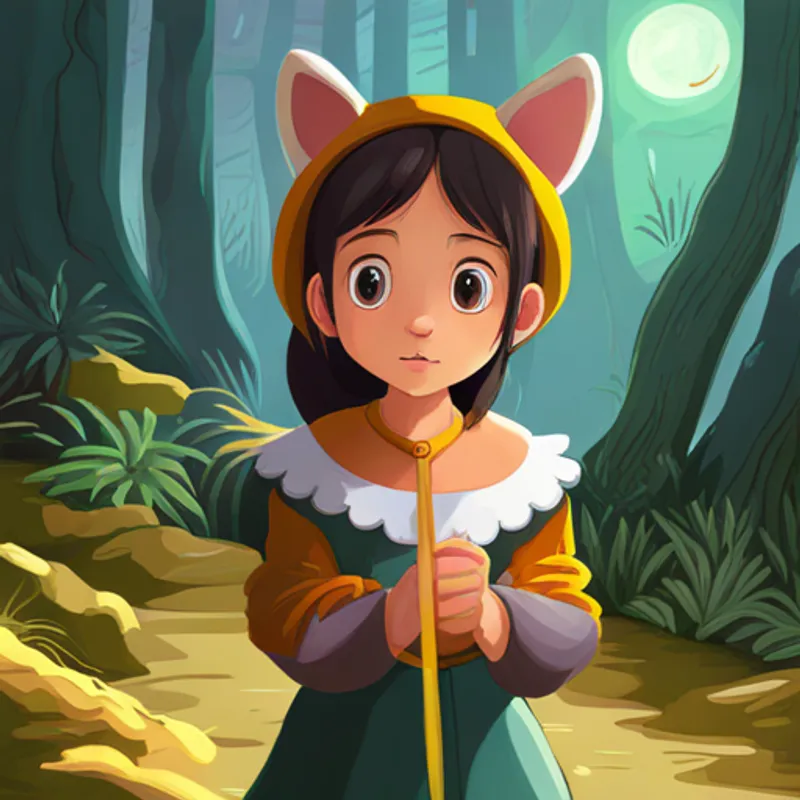 Caperucita sorprendida al ver las orejas del lobo