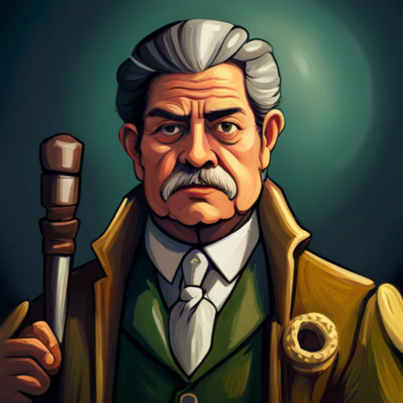 El cazador asustando al lobo con su escopeta