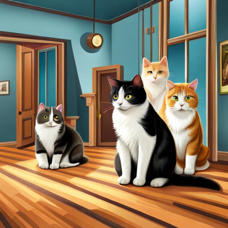 Cats planning to use agility and teamwork against mice