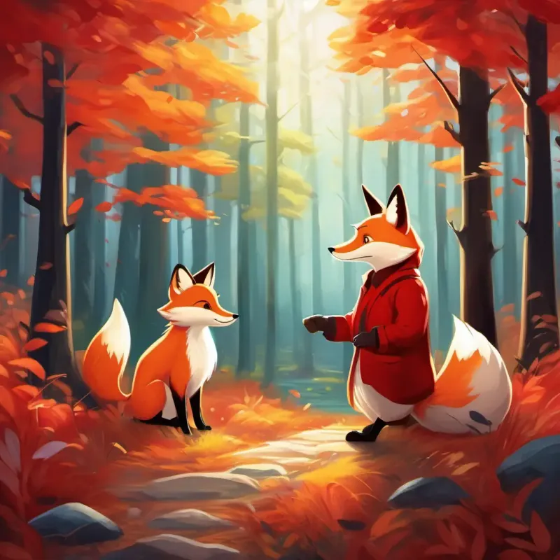 Meeting the The clever fox has a red coat and bright, intelligent eyes and learning about using senses in the forest.