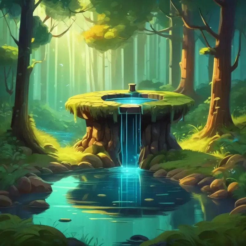 Discovery of a mysterious well in the forest.