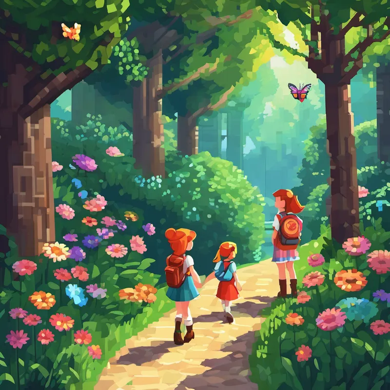 Once upon a time, in a cozy little town, there lived a girl named Eve and her faithful feline friend, Julia the cat. Eve and Julia loved going on exciting adventures together, especially when it involved exploring the magical forest near their home. One beautiful sunny day, Eve and Julia decided it was the perfect time to go on a walk in the enchanting forest. They grabbed their backpack filled with delicious treats and started their journey into the unknown. As they strolled along the winding path, they marveled at the breathtaking flowers, vibrant butterflies, and majestic trees.