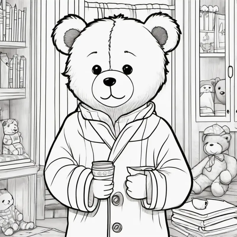 Teddy bear thanks Short, brown hair, inquisitive eyes, pajamas, reminds him of magic