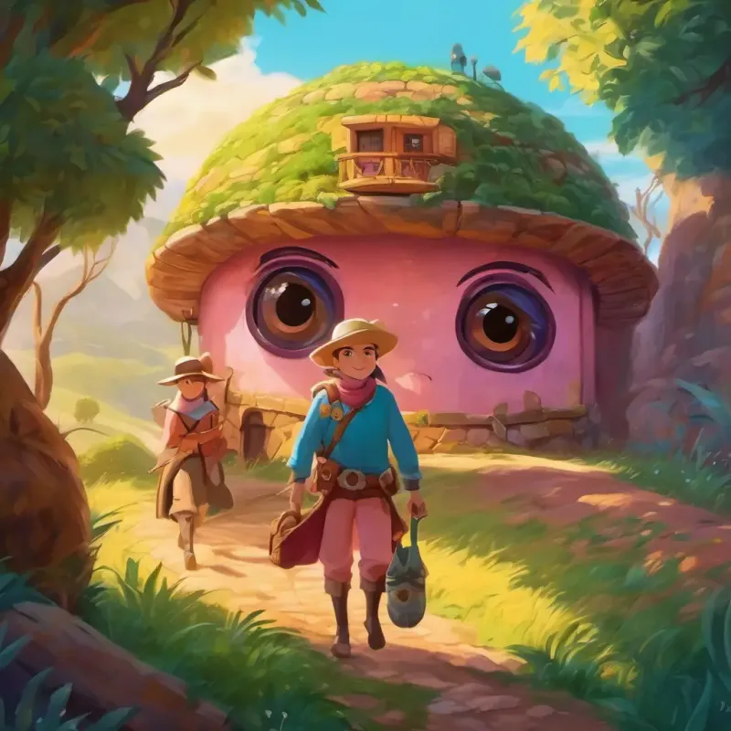 Bondadoso, piel rosada, ojos brillantes, siempre sonriente decides to go on an adventure with friends.