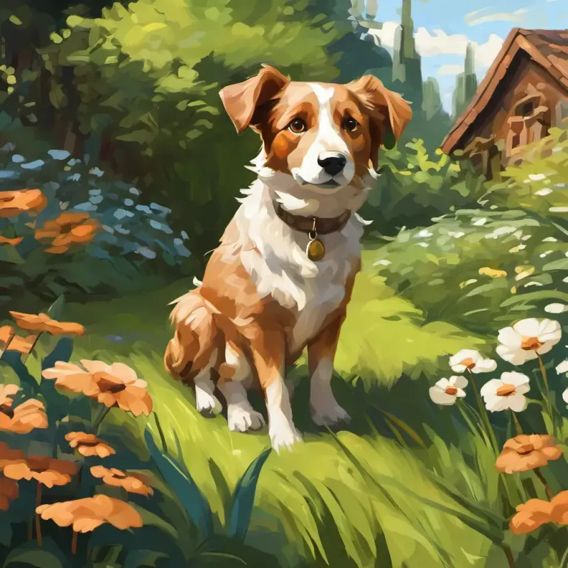 Ein kleiner brauner Hund mit funkelnden braunen Augen ist ein kleiner brauner Hund mit funkelnden braunen Augen. Er lebt in einem gemütlichen Haus mit einem großen Garten.
