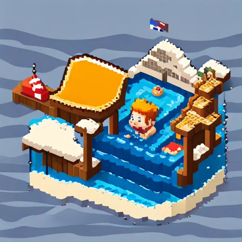 Sam and his friends happily swimming in the ocean