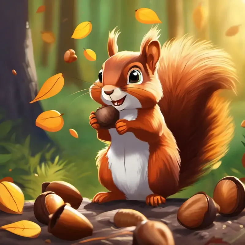 a squirrel who hoards acorns