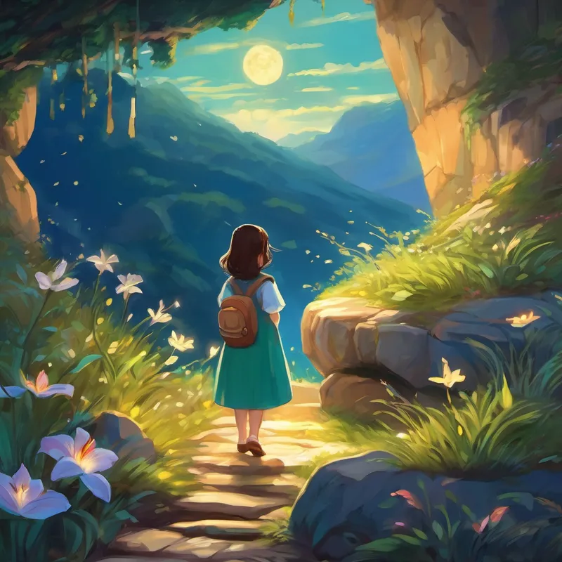 From that day forward, Lily carried the stone with her wherever she went. Each evening, before bedtime, she would place it on her nightstand and whisper, "Gaia's Wondrous Stone, please share a tale of courage and magic with me tonight." And so, the stone would start to glow, filling the room with an ethereal light. Lily would lie in bed, wide-eyed and excited, as the stone shared stories of magical creatures, brave heroes, and wondrous lands.